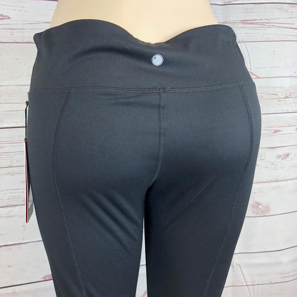 Yogalicious Black Ruched Seam Capri Leggings